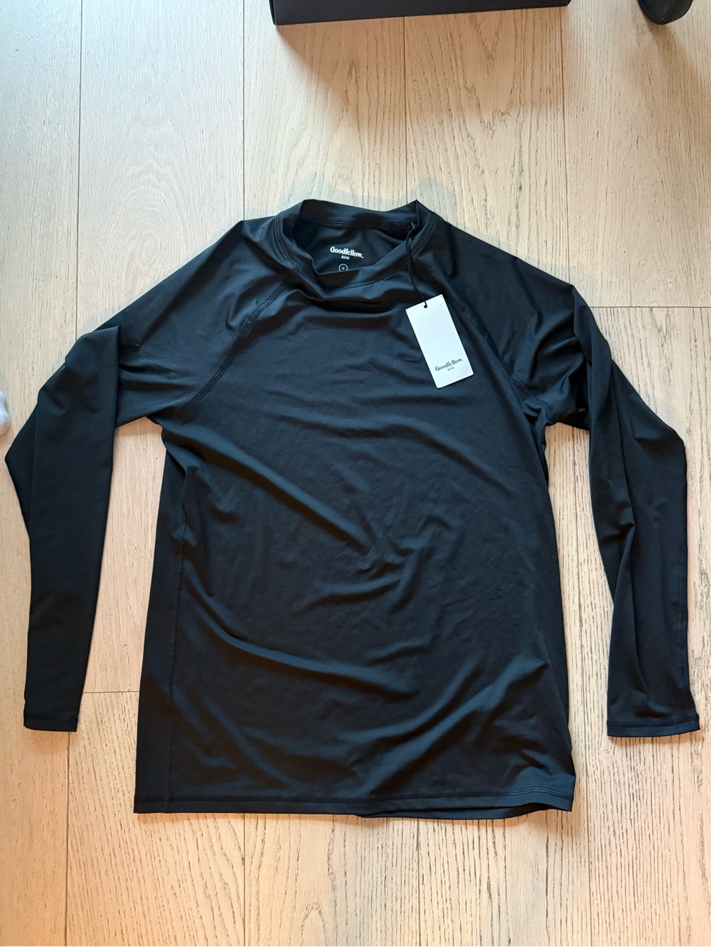 Goodfellow & Co Black Long-Sleeve Kids’ Swim Rash Guard Shirt